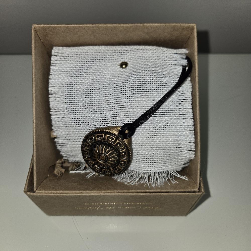 Beautiful necklace in the box, metal, golden